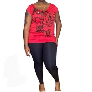 AKADEMIKS Y2K INSPIRED GRAPHIC TOP - RED SIZE 2X (NEW WITH TAGS) A19